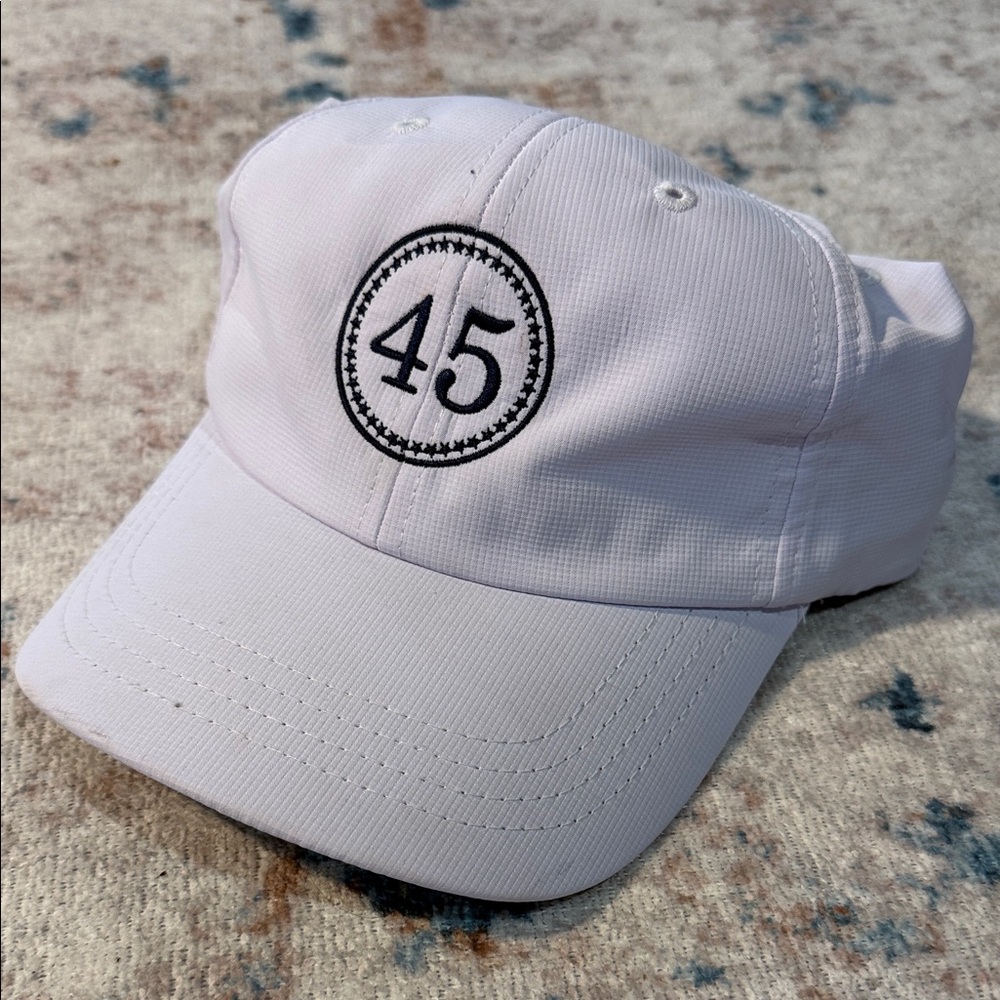 White Cap with 45 Embroidery